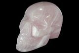 Polished Brazilian Rose Quartz Crystal Skull #95562-1